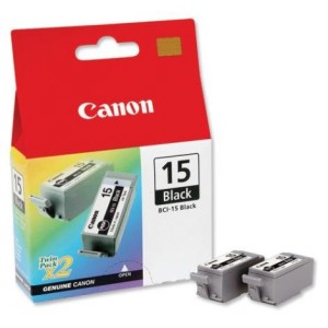 Cartridge Canon BCI-15BK, dvojbalenie, čierna (black)